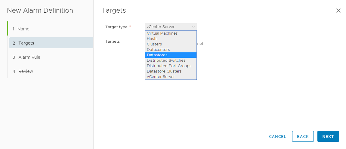 vCenter Server Storage Status displays as Unknown