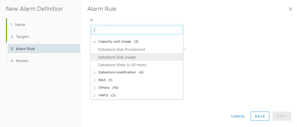 vCenter Server Storage Status displays as Unknown