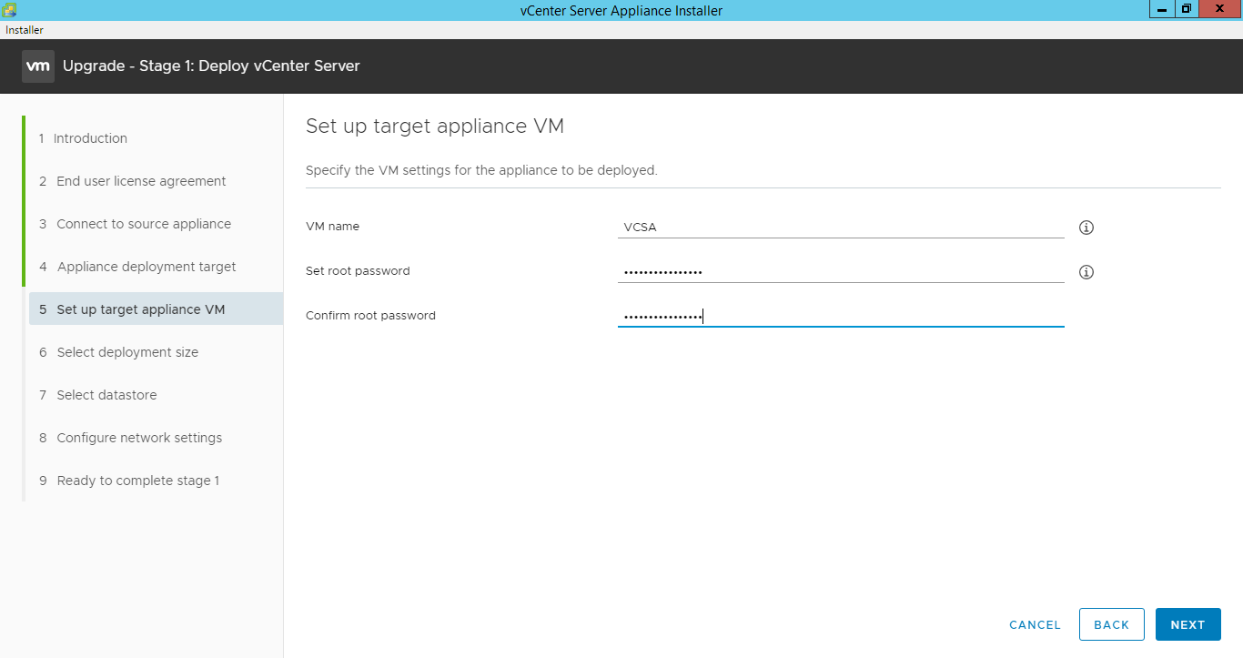 Upgrade to VCSA 6.7
